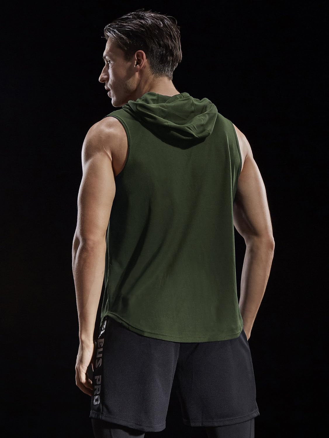 Dry Fit Workout Athletic Muscle Tank Top Running Shirts with Hoods