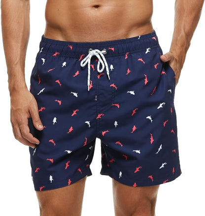 Mens Swim Trunks with Mesh Lining Quick Dry Beach Shorts Swimming Bathing Suits